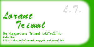 lorant trimml business card